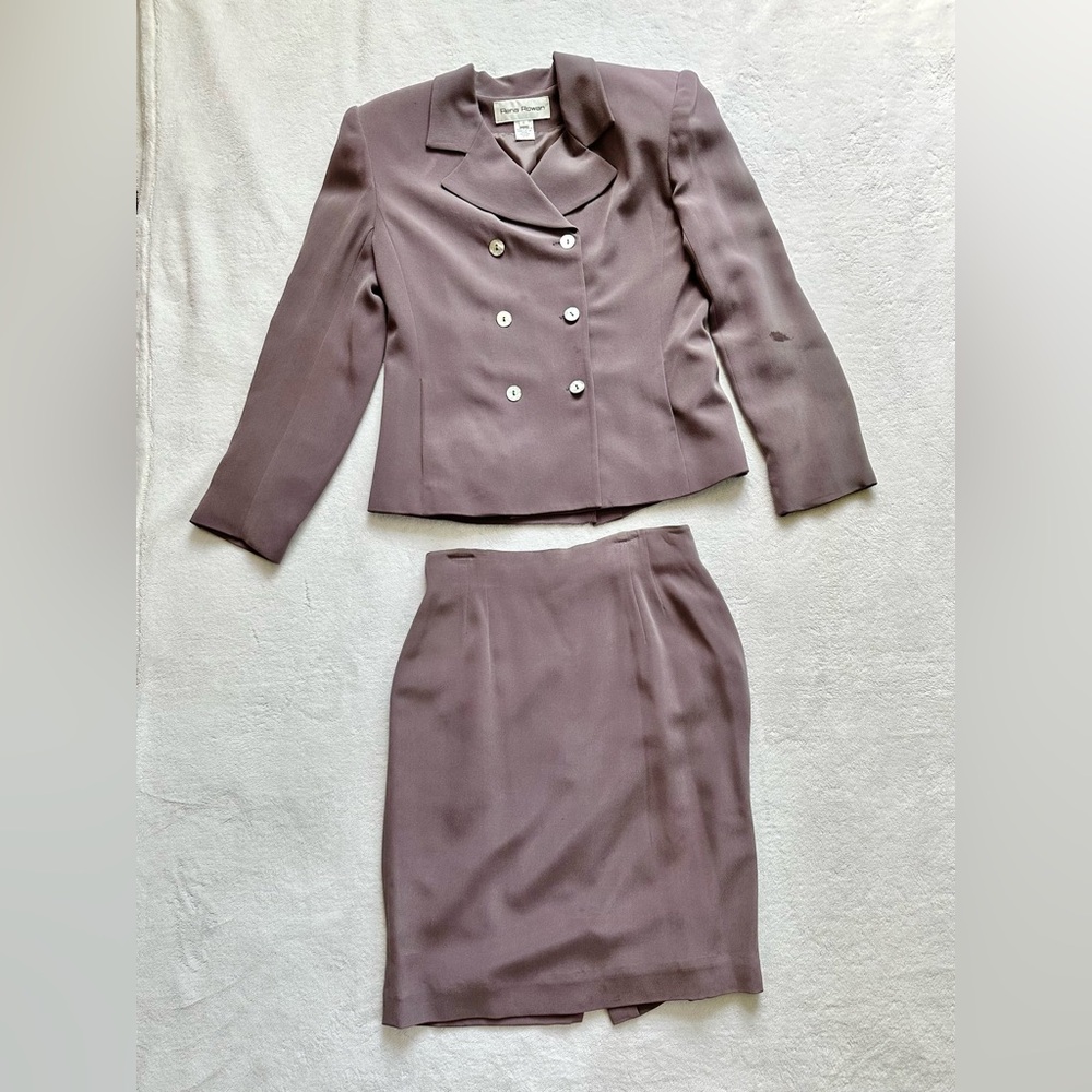 Rena Rowan Purple Suit Skirt Set